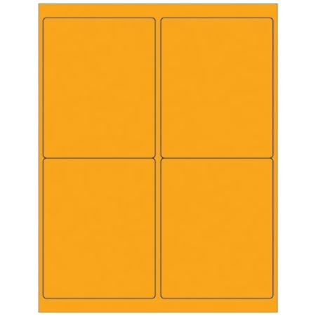Bsc Preferred 4'' x 5'' Fluorescent Orange Rectangle Laser Labels, 400PK BUY00025491